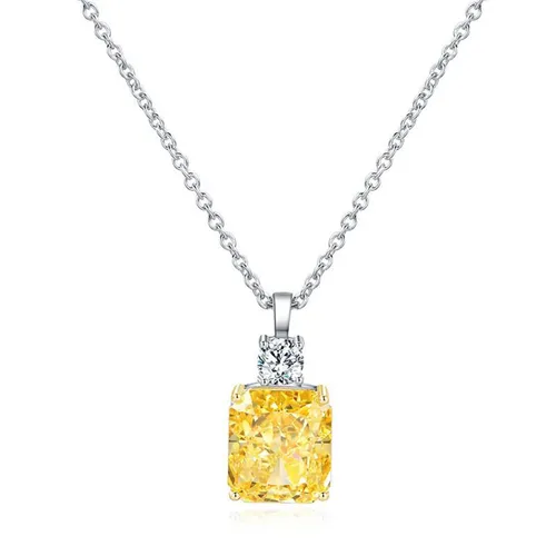 Dây Chuyền Nữ Lili Jewelry Đính Đá Carbon Tổng Hợp Hình Khối Hộp LILI_542778 Màu Vàng Bạc - Trang sức - Vua Hàng Hiệu