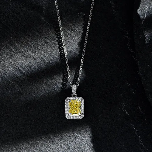 Trang sức Lili Jewelry - Dây Chuyền Nữ Lili Jewelry Đính Đá Carbon Tổng Hợp Isolde LILI_263715 Màu Vàng Bạc - Vua Hàng Hiệu