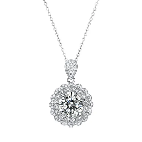 Dây Chuyền Nữ Lili Jewelry Đính Kim Cương Moissanite 5 Carat Godiva LILI_258457 Màu Bạc - Trang sức - Vua Hàng Hiệu