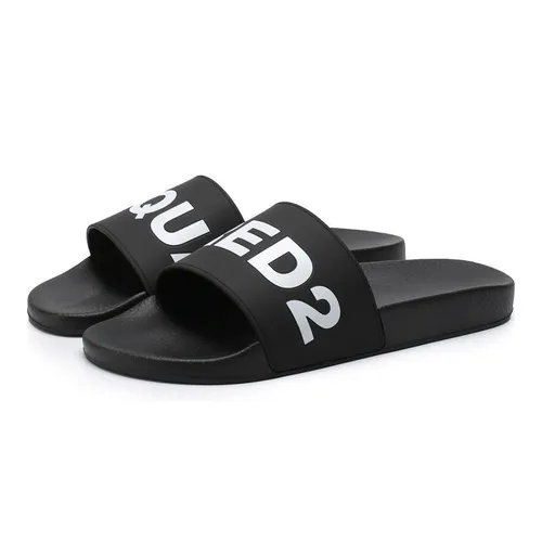 Dép - Dép Nam Dsquared2 Logo Rubber Slide FFM0101 17200001 Màu Đen Size 40 - Vua Hàng Hiệu