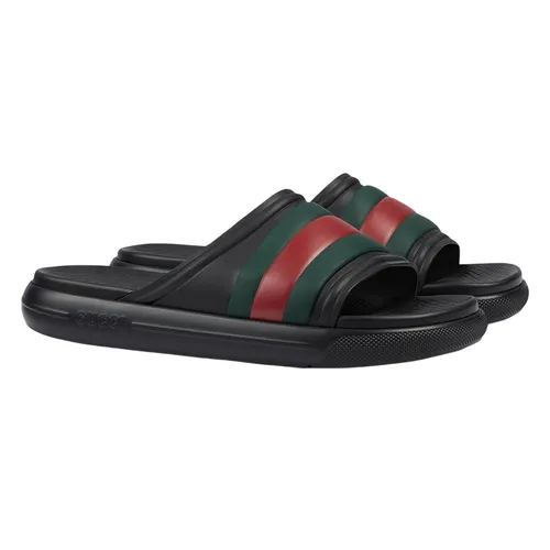 Dép Nam Gucci Men's Web Slide Sandal 780286 J8700 1025 Màu Đen Size 6