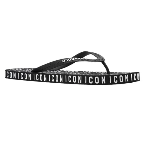 Dép - Dép Xỏ Ngón DSquared2 Rubber Slides With Logo FFM0001 17208243 2124 Màu Đen Size 40 - Vua Hàng Hiệu
