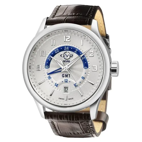 Đồng hồ - Đồng Hồ Nam Gv2 By Gevril Giromondo Quartz Silver Dial Watch 42301 Màu Trắng Nâu - Vua Hàng Hiệu