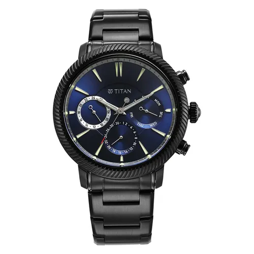 Đồng Hồ Nam Titan Stellar Watch Stainless Steel Strap 10012NM01 Màu Đen