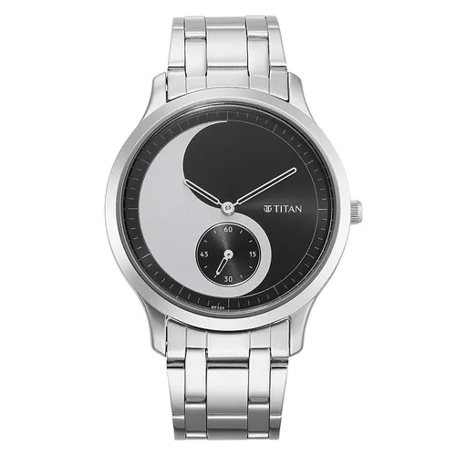 Đồng Hồ Nam Titan Yin Yang Black Dial Analog Watch 1825SM02 Màu Bạc - Đen
