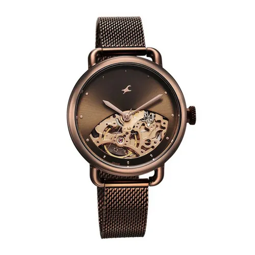 Đồng hồ Fastrack Ấn Độ Máy cơ - Automatic - Đồng Hồ Nữ Fastrack 34 Brown Automatic 6288QM01 Màu Nâu - Vua Hàng Hiệu