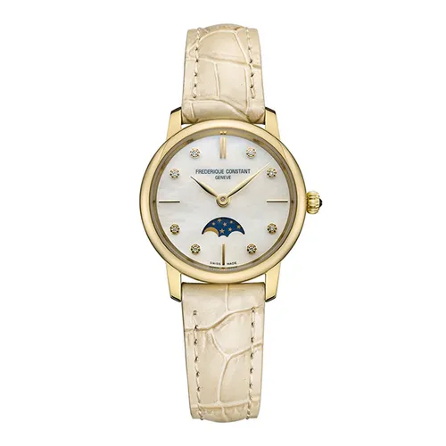 Đồng Hồ Nữ Frederique Constant Slimline FC-206MPWD1S5 Màu Be Vàng - Đồng hồ - Vua Hàng Hiệu
