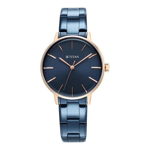 Đồng Hồ Nữ Titan Blue Dial Blue Stainless Steel Strap Watch 95248KM02 Màu Xanh Blue