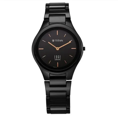 Đồng Hồ Nữ Titan Edge Ceramic Quartz Dial Black Ceramic 2653NC01 Màu Đen