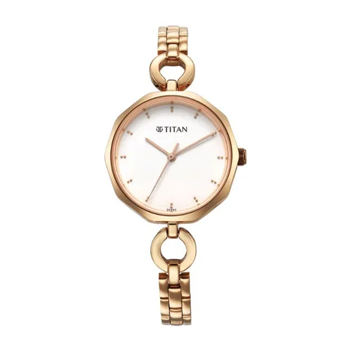 Đồng hồ - Đồng Hồ Nữ Titan Karishma White Dial Watch 2702WM01 Màu Vàng Hồng - Vua Hàng Hiệu