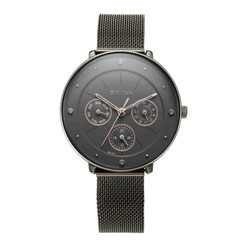 Titan - Đồng Hồ Nữ Titan Neo Grey Dial Analog Stainless Steel Strap Watch 2651QM01 Màu Xám - Vua Hàng Hiệu