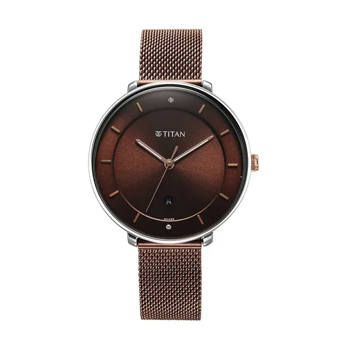 Đồng Hồ Nữ Titan Noir Brown Dial Analog Watch 2651KM02 Màu Nâu