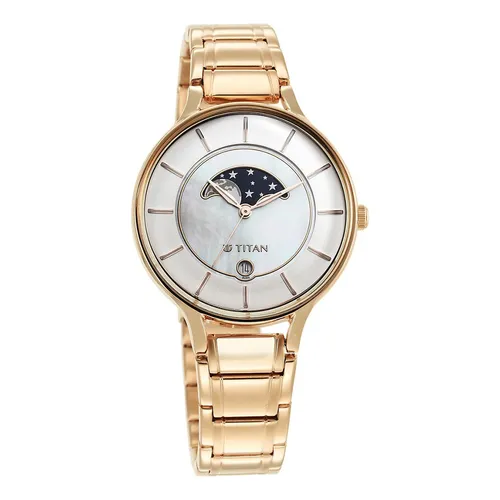 Đồng hồ - Đồng Hồ Nữ Titan Premium Workwear White Dial Analog Watch 2674WM02 Màu Vàng/Trắng - Vua Hàng Hiệu