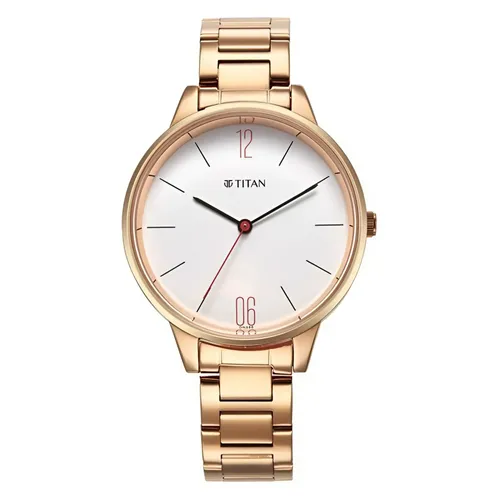 Đồng hồ - Đồng Hồ Nữ Titan Quartz Analog White Dial Watch 2648WM03 Màu Vàng Trắng - Vua Hàng Hiệu