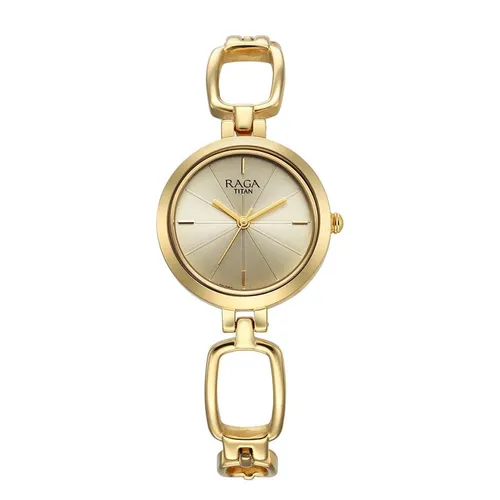 Đồng Hồ Nữ Titan Raga Champagne Dial Watch 2725YM01 Màu Vàng Kim