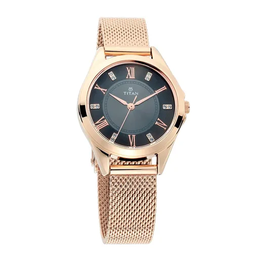 Đồng Hồ Nữ Titan Sparkle Anthracite Dial Analog Watch 2565WM01 Màu Vàng Hồng