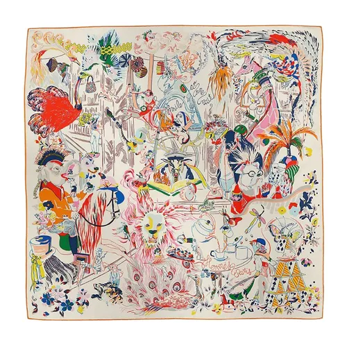 Khăn Lụa Nữ Hermès Carré 90 Emile Et Une Nuit Phối Màu
