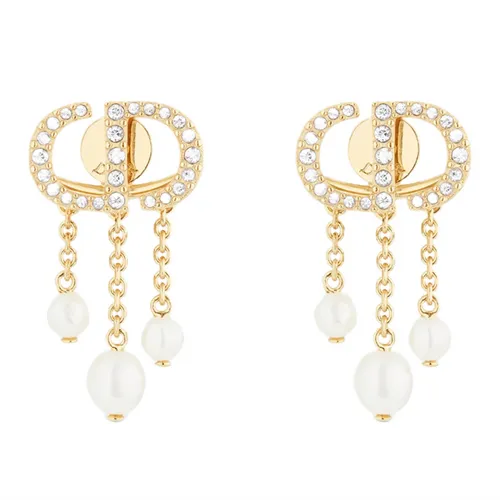 Khuyên Tai Nữ Dior Petit CD Earrings E1549PTCCY_D301 Màu Vàng Gold - Trang sức - Vua Hàng Hiệu