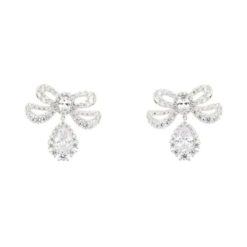Trang sức - Khuyên Tai Nữ Shushu/Tong Yvmin Edition Lissome Gem Bowknot Earrings Màu Bạc - Vua Hàng Hiệu