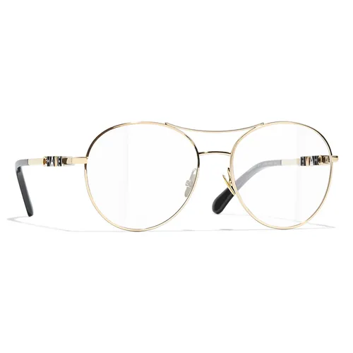 Kính mắt - Kính Mắt Cận Chanel 0CH2214 C395 Pilot Eyeglasses Màu Vàng Gold - Vua Hàng Hiệu