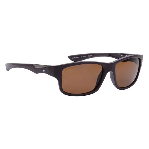 Kính mắt - Kính Mát Nam Fastrack Brown Square Rimmed Sunglasses P448BR6V Màu Nâu Đen - Vua Hàng Hiệu