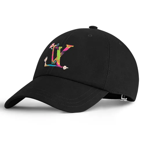 Mũ nón Louis Vuitton Mũ lưỡi trai - Mũ Nữ Louis Vuitton LV x TM Superflat Cap S00 M5000M Màu Đen - Vua Hàng Hiệu