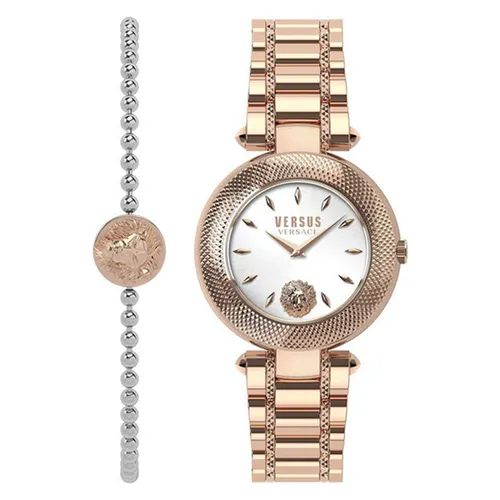 Set Đồng Hồ Và Vòng Đeo Tay Nữ Versace Versus Brick Lane Ladies Watch Rose Gold VSP712218 Màu Vàng Hồng - Đồng hồ - Vua Hàng Hiệu