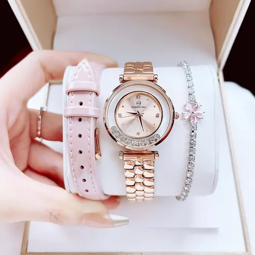 Đồng hồ - Set Đồng Hồ + Vòng Đeo Tay Nữ Roberto Era Watch Màu Hồng - Vua Hàng Hiệu