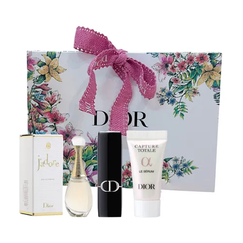 Nước hoa Dior Bộ sản phẩm - Set Nước Hoa Dior J'adore EDP 5ml + Son Dior 999 + Serum Dior Capture Totale 5ml + Túi Giấy - Vua Hàng Hiệu