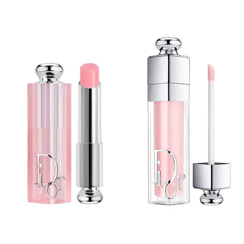 Set Son Dưỡng Dior Addict Lip Glow Balm + Addict Lip Maximizer 001 Pink Màu Hồng - Son Môi - Vua Hàng Hiệu