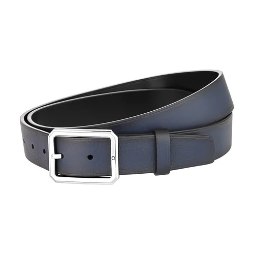 Montblanc Nam Xanh Đen - Thắt Lưng Nam Montblanc Frame Shiny Blue/Black Belt Màu Xanh Đen - Vua Hàng Hiệu