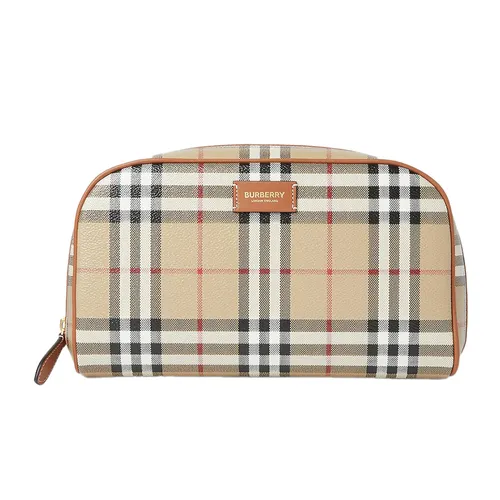 Burberry Unisex Be - Túi Cầm Tay Burberry Check Cosmetic Pouch Màu Be - Vua Hàng Hiệu
