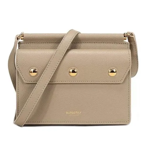 Túi Đeo Chéo Nữ Burberry Mini Leather Title Bag With Pocket Detail 80145801 Màu Be D-HH
