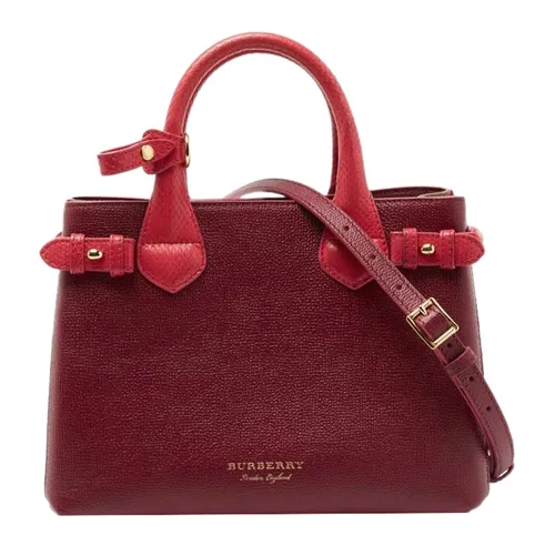 Túi Đeo Chéo Nữ Burberry Burgundy/Pink Snakeskin And Leather Màu Đỏ