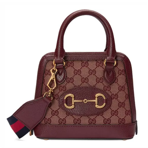 Túi Đeo Chéo Nữ Gucci Horsebit 1955 GG Supreme Hand Bag Leather Burgundy Màu Đỏ - Túi xách - Vua Hàng Hiệu