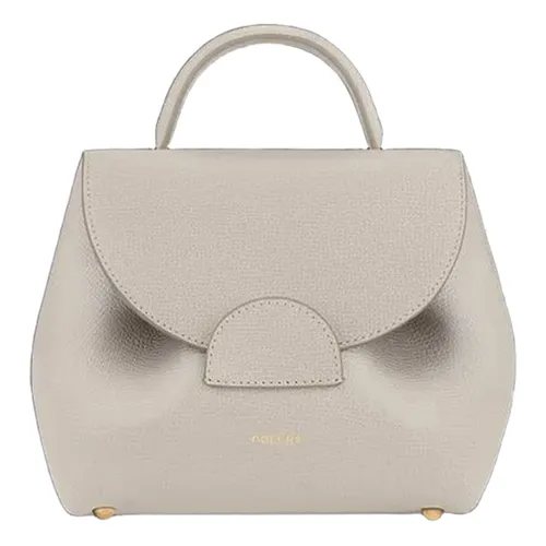 Túi xách - Túi Đeo Chéo Nữ Polène Numéro Un Nano Edition Textured Chalk Crossbody Bag Màu Xám - Vua Hàng Hiệu