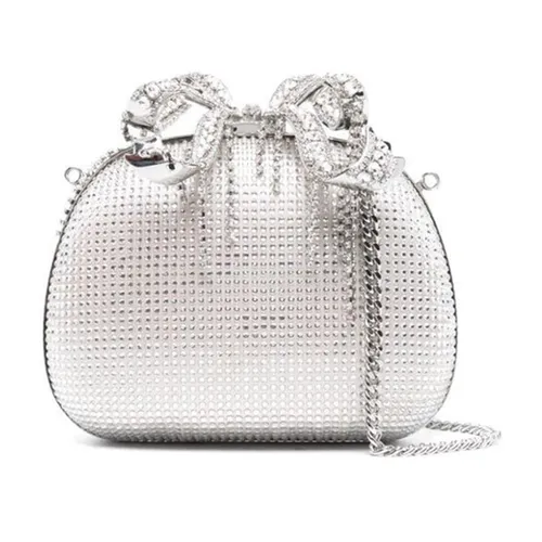 Túi xách - Túi Đeo Chéo Nữ Self-Portrait Champagne Rhinestone Clutch Bag RS24302CH Màu Bạc - Vua Hàng Hiệu