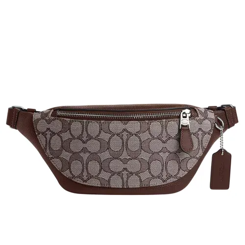 Túi Đeo Hông Nam Coach Warren Mini Belt Bag In Signature Jacquard CT871 Màu Nâu