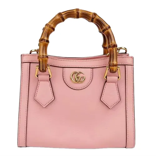 Túi Đeo Vai Nữ Gucci Mini Pink Leather Diana Tote Shoulder Bag 655661 Màu Hồng - Túi xách - Vua Hàng Hiệu