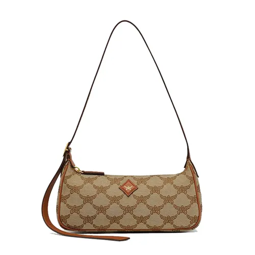 Túi xách MCM - Túi Đeo Vai Nữ MCM Lauretos Jacquard MWSESAC02IG Màu Nâu - Vua Hàng Hiệu