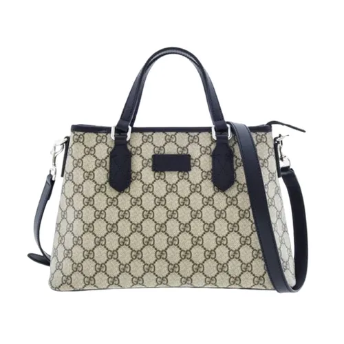 Túi Tote Nữ Gucci Supreme GG Bag Màu Xám Đen N-QL