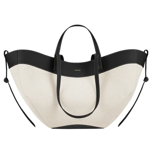 Túi xách - Túi Tote Nữ Polène Cyme Edition Black Canvas Màu Đen Trắng - Vua Hàng Hiệu