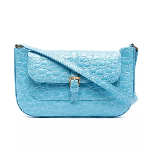 Túi xách Xanh Blue - Túi Xách Nữ By Far Miranda Croc Print Leather Bag Màu Xanh Blue - Vua Hàng Hiệu