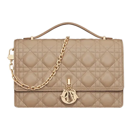 Túi xách - Túi Xách Tay Dior My Dior Top Handle Bag Biscuit Cannage Lambskin M0997ONGE_M55U Màu Nâu Vàng - Vua Hàng Hiệu