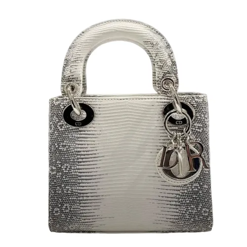 Túi Xách Tay Nữ Dior Mini Lady Ombre Lizard Bag Màu Trắng Xám - Túi xách - Vua Hàng Hiệu