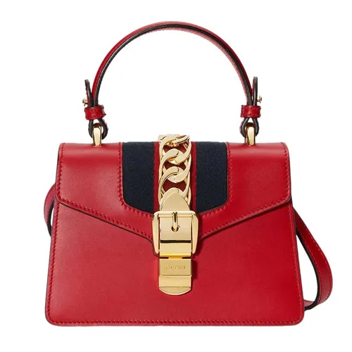 Túi xách - Túi Xách Tay Nữ Gucci Sylvie Leather Top Handle Bag 470270D4ZAG8457 Màu Đỏ - Vua Hàng Hiệu