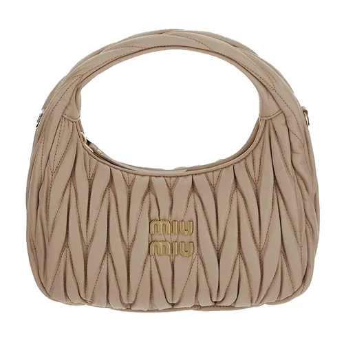 Túi xách - Túi Xách Tay Nữ Miu Miu Wander Hobo Bag 5BC125VOOYN88F0236 Màu Hồng Nude - Vua Hàng Hiệu