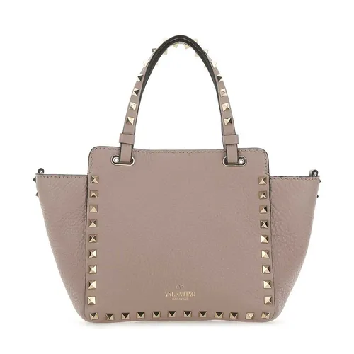 Valentino - Túi Xách Tay Nữ Valentino Garavani Rockstud Small Handbag Màu Be Hồng N-QL - Vua Hàng Hiệu