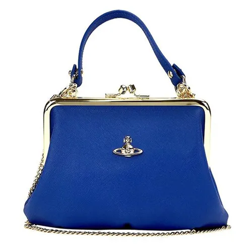 Túi Xách Tay Nữ Vivienne Westwood Handbag Granny 52020003 L001N K405 Màu Xanh Đậm - Túi xách - Vua Hàng Hiệu