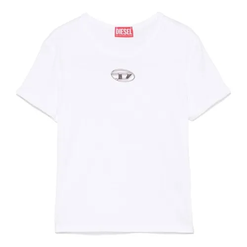 Diesel - Áo Phông Nữ Diesel Short Sleeve Logo T-shirt A16839 0CLBR - 100 Màu Trắng Size XS - Vua Hàng Hiệu